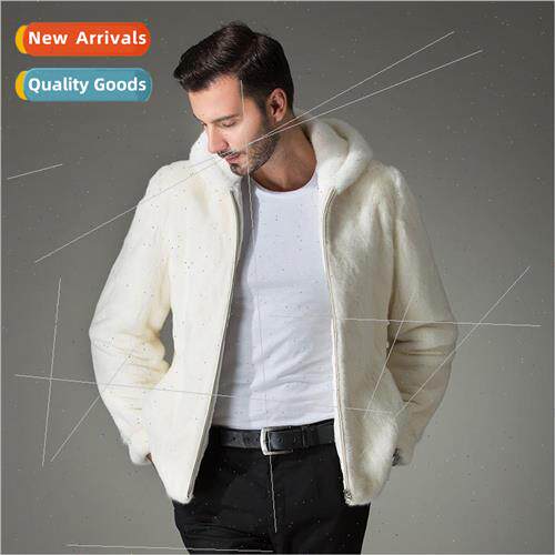 2022 new fur coat mens imitation rabbit hair coat mens whole