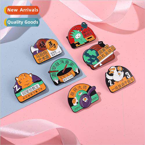 Text Brooch Fun Cartoon Reat Drummer Dump Master Corsage Stu