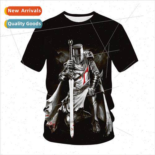 Summer Trend Templar War Series 3D Digital Printing Mens Rou