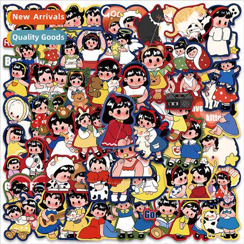 50 cartoon Dole girl cute cartoon stickers suitcase laptop c