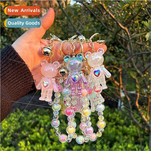 Ins wind creative cartoon acrylic gradient bear love keychai