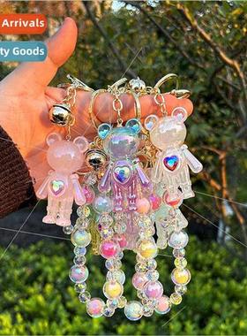 Ins wind creative cartoon acrylic gradient bear love keychai