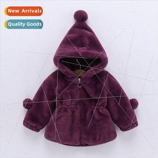 cotton coat fur new the girls Winter Korean