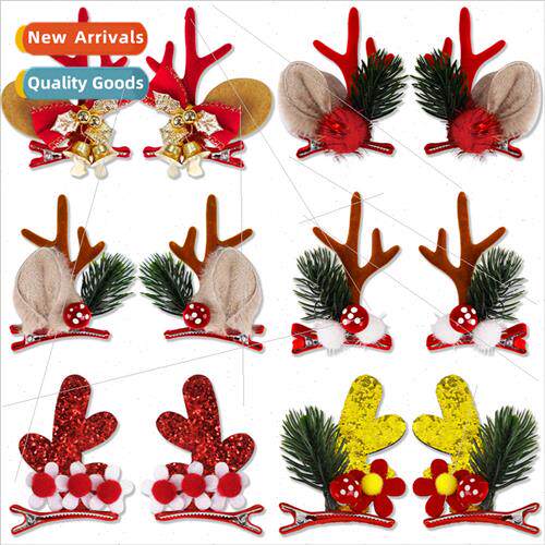 New Christmas antlers hair clips cartoon childrens Christmas