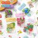 painted sequence PET flowers pack Floral colorf sticker hand