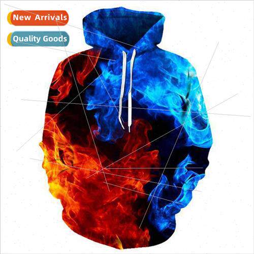 2023 Casual Sweatshirt Star River Ice and Fire Pattern 3D Pr