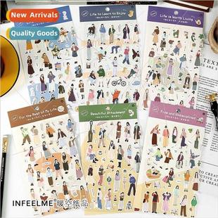 daily characters wear handbook decorativ Stickers diary salt