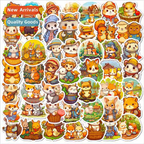 50 pcs of rustic  small animal stickers new creative courtya
