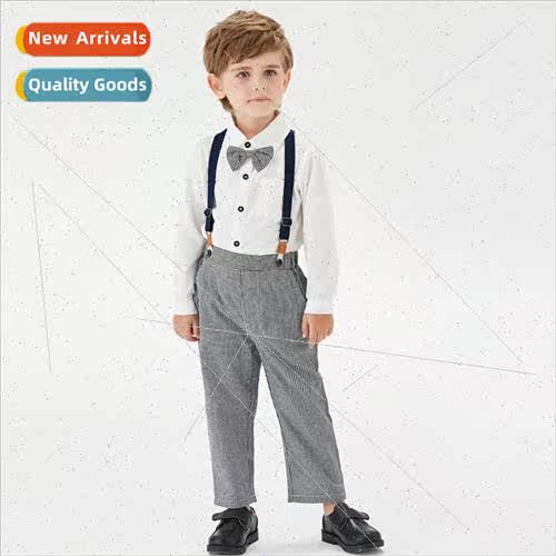 Korean  of the boys fall suit childrens bow long-sleeved shi