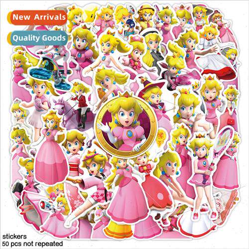 50 Super Mario Mario Princess Peach Girl Stickers Birthday P