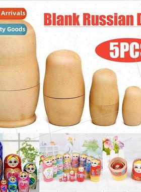 Coloring white embryo Russian nesting dolls 5 layers DIY han
