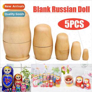 Coloring white embryo Russian nesting dolls 5 layers DIY han