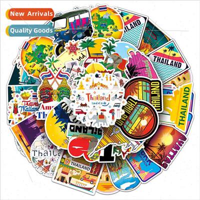 50 pcs of Thailand handbook stickers outdoor travel landscap