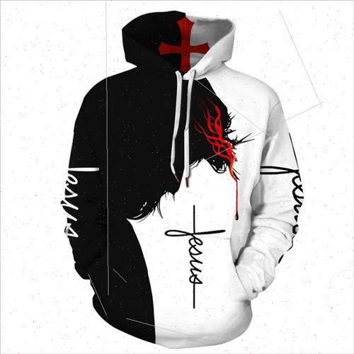 Mens 2022 fall and winter new hooded sweater mens 3D digital
