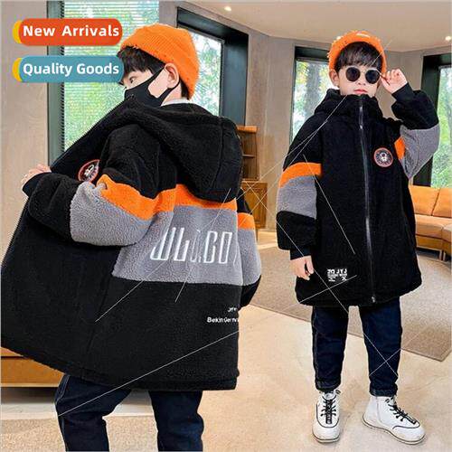Boys lambs wool jacket cotton clothing winter padded thicken