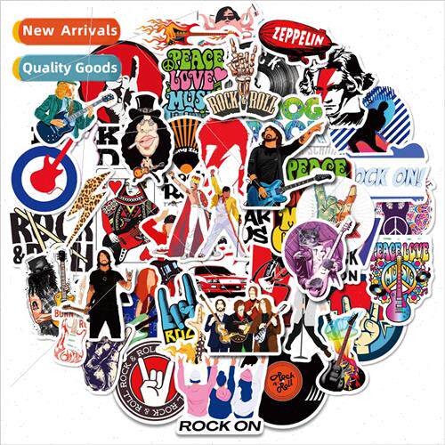 50 Rock Series Record Guitar Stickers Band Rock Beatles Graf