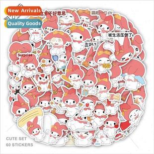 60 cute pink bunny ins  stickers decorative phone case guita