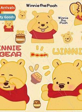 Cartoon cute Pooh Bear electric motorcycle stickers scratche