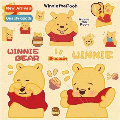 Cartoon cute Pooh Bear electric motorcycle stickers scratche