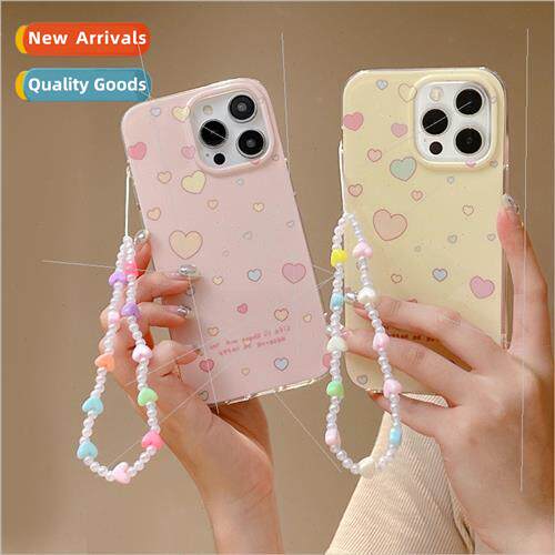 INS Full Screen Colorful Heart Chain 适用 iPhone 13/14ProMax