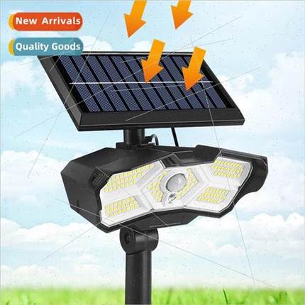 New solar wall light outdoor garden ground plug sensor light