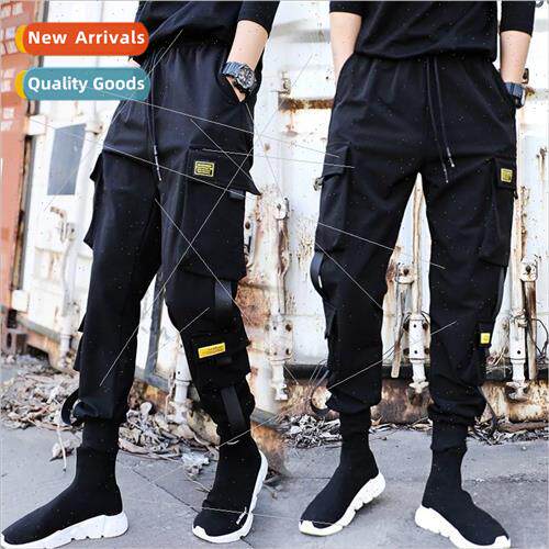 ins high set functional work pants men and women hip-hop lei