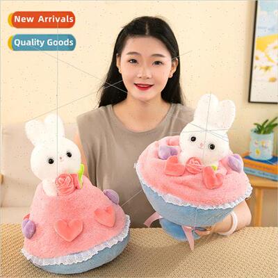 New cute bunny plush toys creative romantic trans适用mation