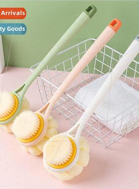 RuKang Long Handle Double ded Shower Brush Scrubber 2 in 1 N