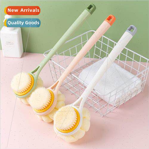 RuKang Long Handle Double ded Shower Brush Scrubber 2 in 1 N