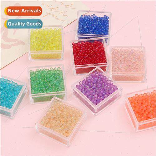2-3.5mm luminous glass -porous color-plated rice beads diy h