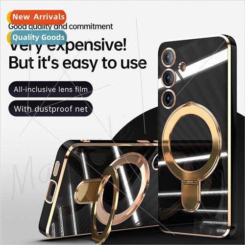 New Samsung S24Ultra case plating solid color magnetic pivot