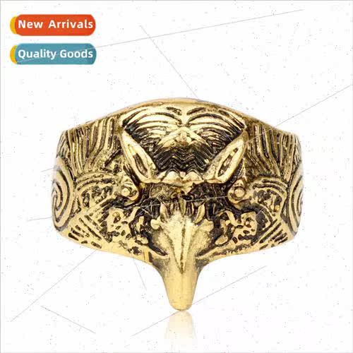 Vintage Jewelry Nordic Pirate Viking Eagle Head Opening Ring