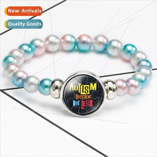 Autism Kids  Colorful Elastic Cord Beaded Bracelet AUTISM MO