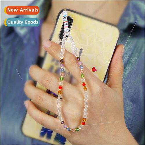 mple bohemian anti-lost cell phone chain acrylic LOVE letter