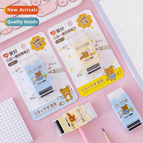 Eraser pencil sharpener 3 in 1 elementary students wipe clea