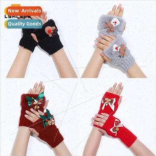 fall and bow knitted Christma plaid wool jacquard New winter