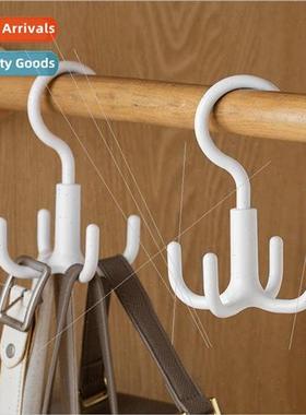 Japanese  rotating four claws hook closet hanging bag hat sc