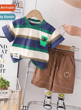 Section luminous spaceman childrens short-sleeved two-piece