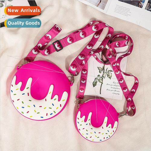 Round licone Shoulder Bag Zipper Backpack Coin Bag Children