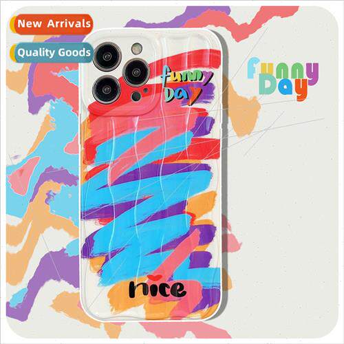 Niche ins colorful graffiti 适用 Apple 13/14ProMax phone cas