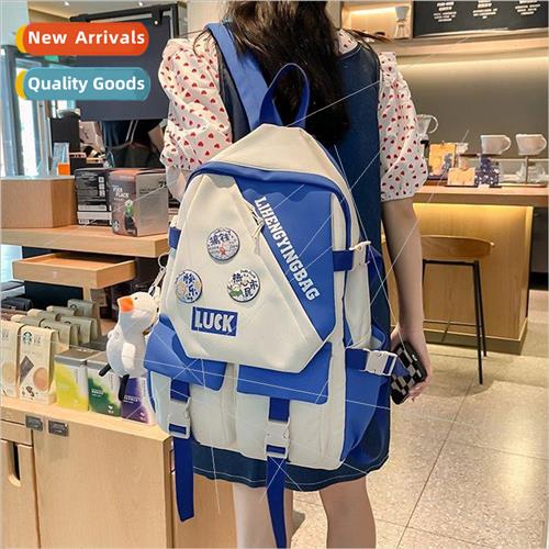 ins collision color schoolbag female new  Korea large capaci