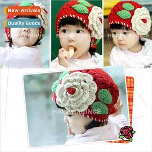 hat hollow the Korean sun childrens flowers woven Hand