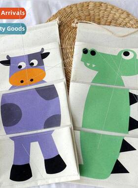 Home hanging bag organizer wall hanging cartoon animal cotto