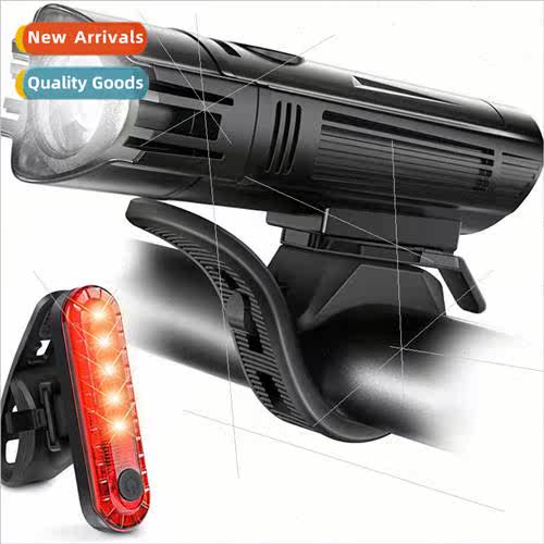 USB bike light headlight flashlight strong light rechargeabl图片