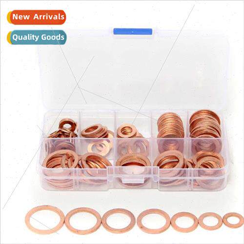 120 Solid Copper Washers 8 zes nk Plugs Gaskets Plastic Box