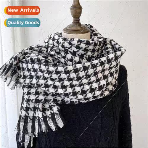 Plaid scarf female winter 2021 new Korean  of the thousand b