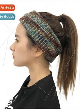 Autumn and winter new topless ponytail wool hair band empty