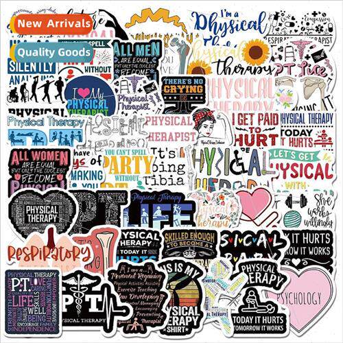 50 pcs 9.8 World Physical Therapy Day Doodle Stickers P.T. S