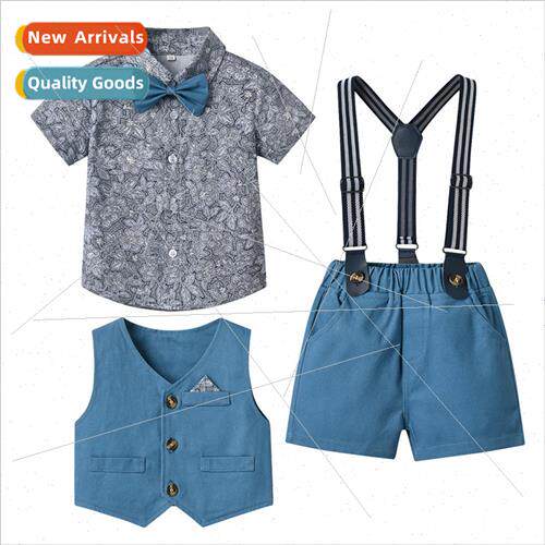 Korean  of the short-sleeved boys shirt back shorts set 2023