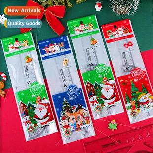 Cartoon Christmas ruler set Student ruler triangle board exa